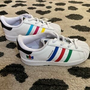 Adidas Superstar - multicolor/white - size 10 toddler